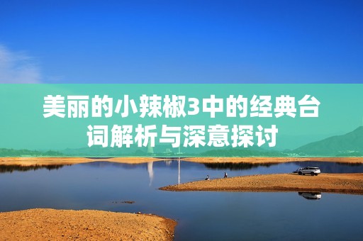 美丽的小辣椒3中的经典台词解析与深意探讨