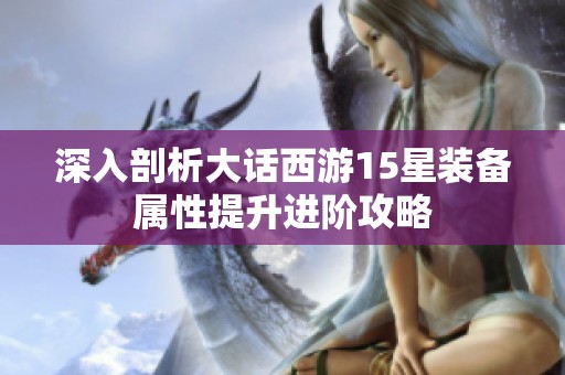 深入剖析大话西游15星装备属性提升进阶攻略