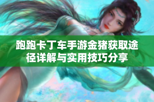 跑跑卡丁车手游金猪获取途径详解与实用技巧分享