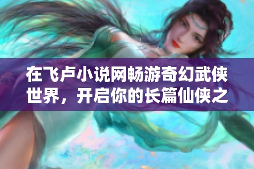 在飞卢小说网畅游奇幻武侠世界，开启你的长篇仙侠之旅