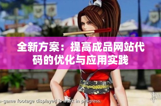 全新方案：提高成品网站代码的优化与应用实践