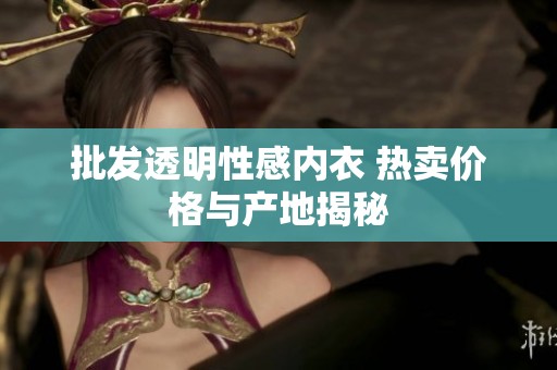 批发透明性感内衣 热卖价格与产地揭秘