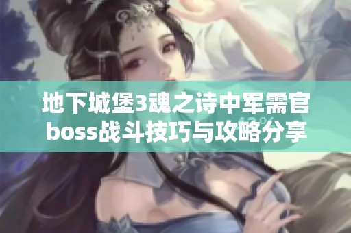 地下城堡3魂之诗中军需官boss战斗技巧与攻略分享