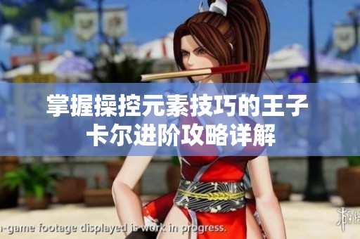 掌握操控元素技巧的王子 卡尔进阶攻略详解
