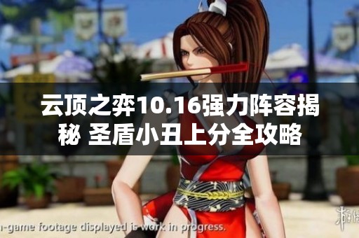 云顶之弈10.16强力阵容揭秘 圣盾小丑上分全攻略