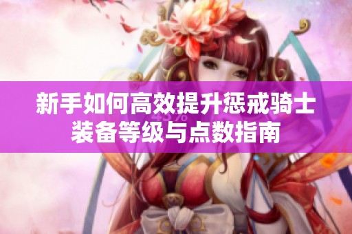 新手如何高效提升惩戒骑士装备等级与点数指南