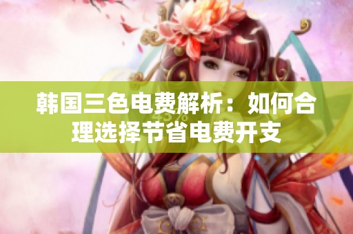 韩国三色电费解析：如何合理选择节省电费开支