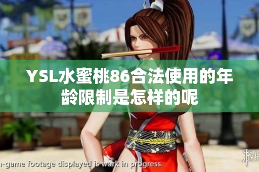 YSL水蜜桃86合法使用的年龄限制是怎样的呢