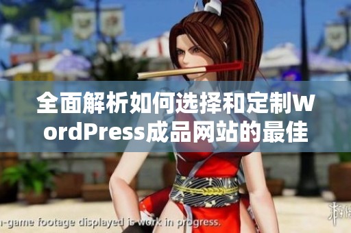 全面解析如何选择和定制WordPress成品网站的最佳方案
