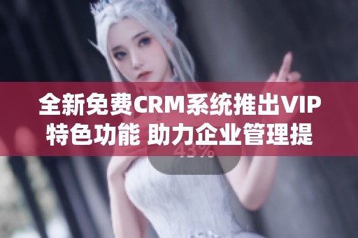 全新免费CRM系统推出VIP特色功能 助力企业管理提升