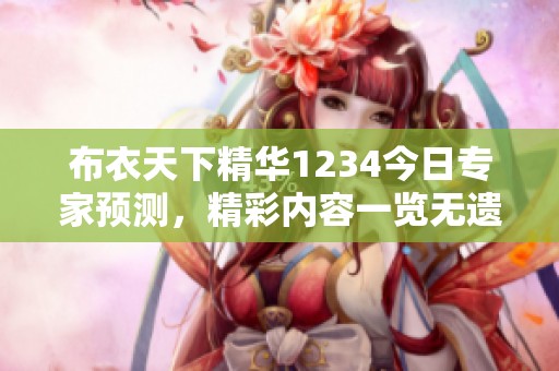 布衣天下精华1234今日专家预测，精彩内容一览无遗