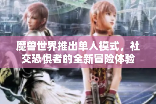 魔兽世界推出单人模式，社交恐惧者的全新冒险体验