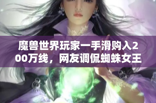 魔兽世界玩家一手滑购入200万线，网友调侃蜘蛛女王上场！