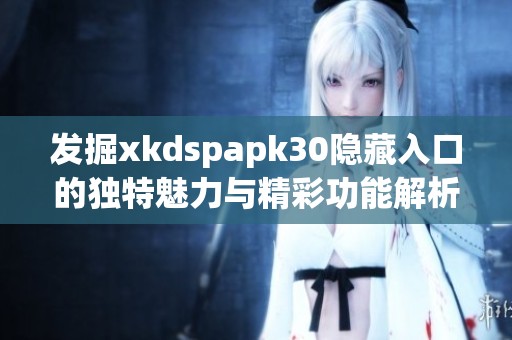 发掘xkdspapk30隐藏入口的独特魅力与精彩功能解析