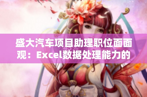 盛大汽车项目助理职位面面观：Excel数据处理能力的深度分析