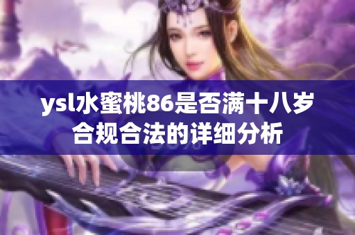 ysl水蜜桃86是否满十八岁合规合法的详细分析