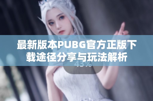 最新版本PUBG官方正版下载途径分享与玩法解析
