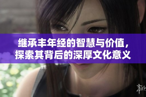 继承丰年经的智慧与价值，探索其背后的深厚文化意义