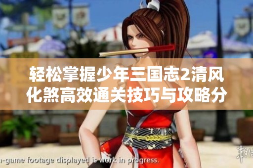轻松掌握少年三国志2清风化煞高效通关技巧与攻略分享