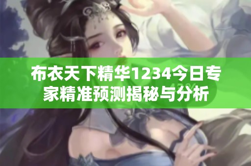 布衣天下精华1234今日专家精准预测揭秘与分析