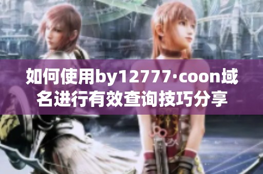 如何使用by12777·coon域名进行有效查询技巧分享