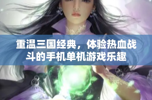 重温三国经典，体验热血战斗的手机单机游戏乐趣