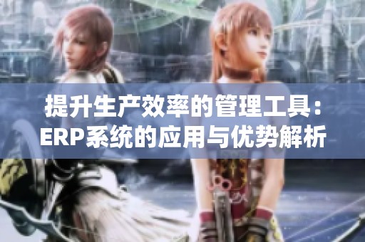 提升生产效率的管理工具：ERP系统的应用与优势解析