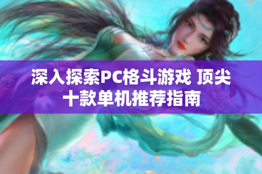 深入探索PC格斗游戏 顶尖十款单机推荐指南