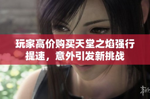 玩家高价购买天堂之焰强行提速，意外引发新挑战