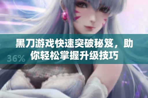 黑刀游戏快速突破秘笈，助你轻松掌握升级技巧