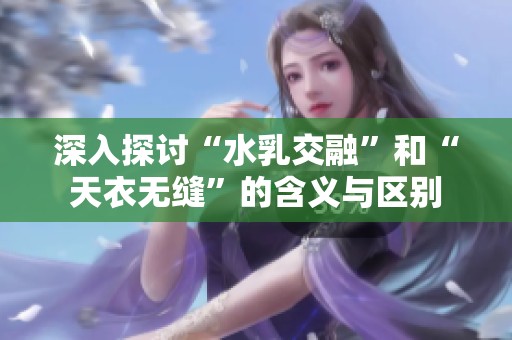 深入探讨“水乳交融”和“天衣无缝”的含义与区别