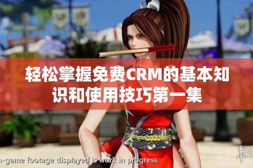轻松掌握免费CRM的基本知识和使用技巧第一集